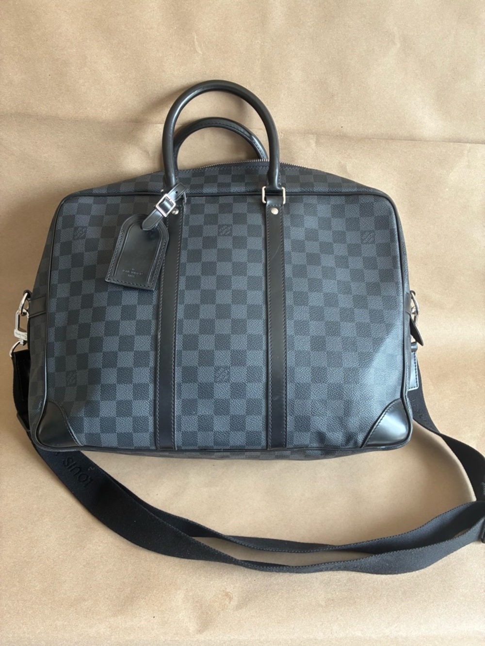 Louis Vuitton Damier Graphite Canvas Porte Documents Voyage GM  Travel Bag